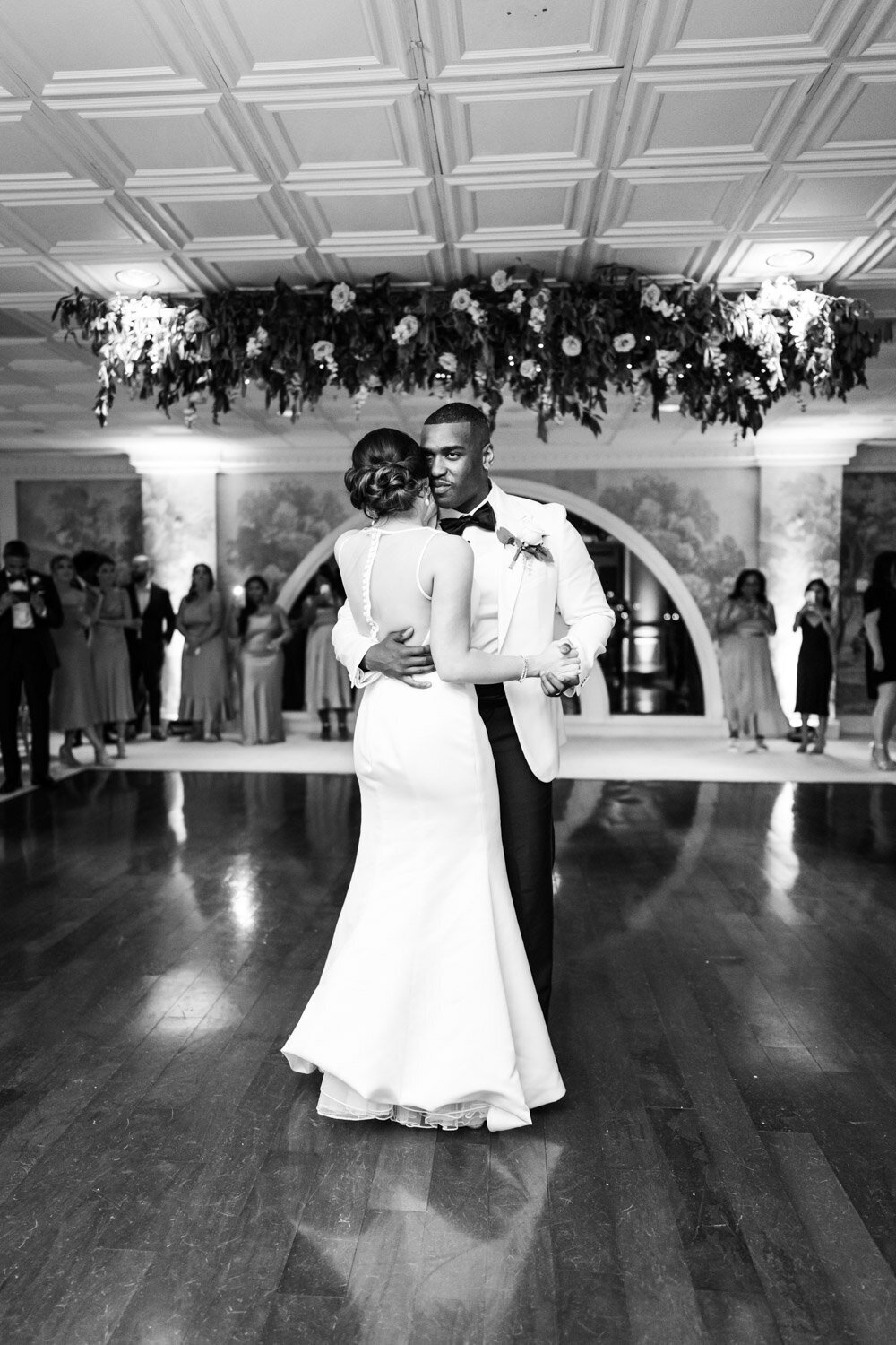 Couple's first dance at Riverview Room wedding in New Orleans