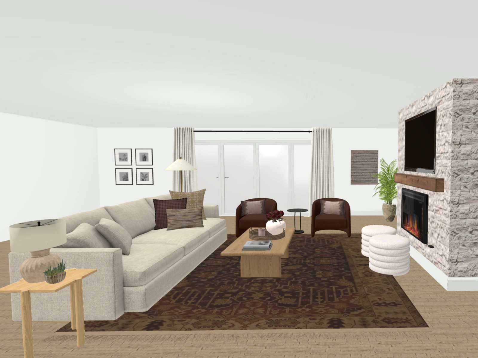 transitional Living room