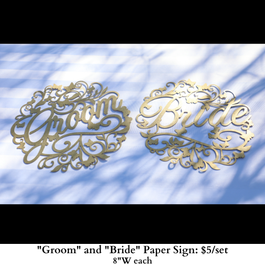 Groom and Bride Paper Sign-750