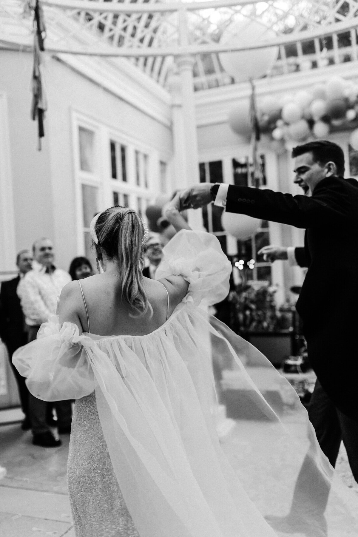 Interior of domed conservatory wedding ceremony