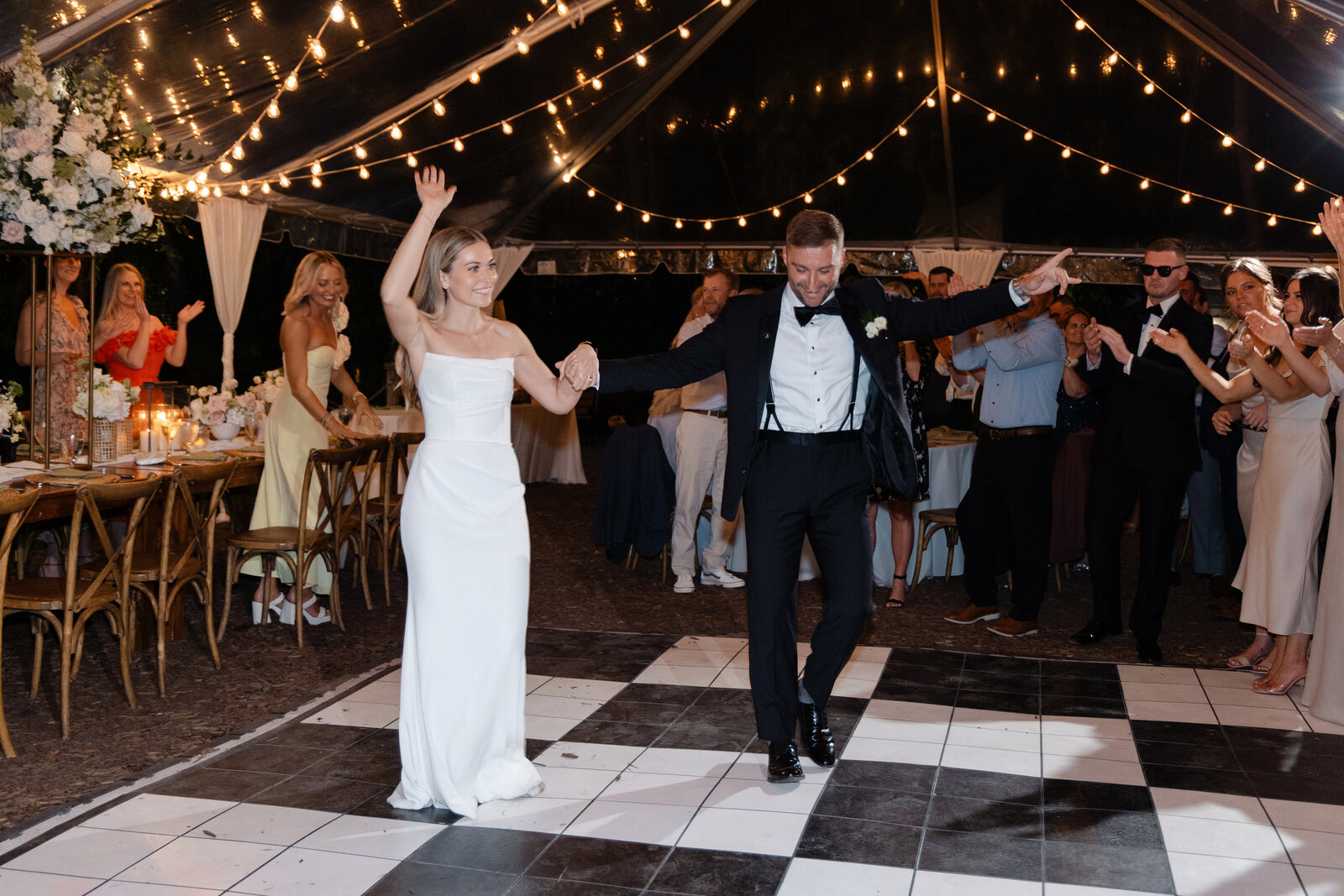 key west wedding planner, florida keys bride and groom, wedding day, first look photos, key west hemingway home wedding, first dance, wedding dance floor, wedding tent, key west wedding rentals