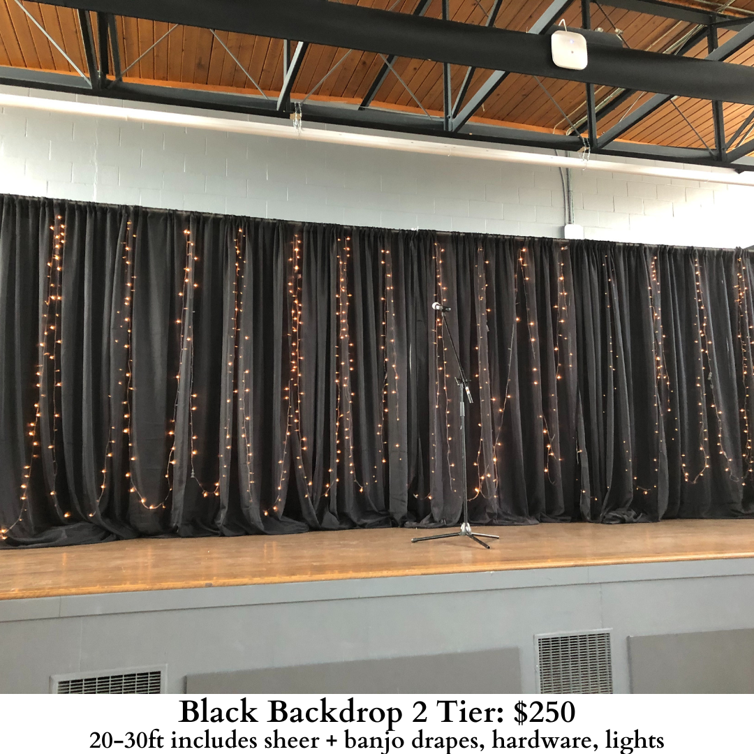 Black Backdrop 2 Tier-Custom