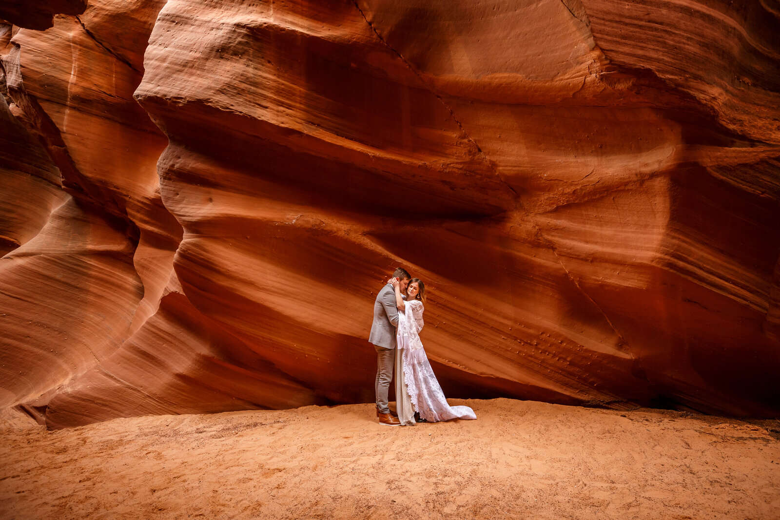 This couple eloped in Antelope Canyon in Page, Arizona/