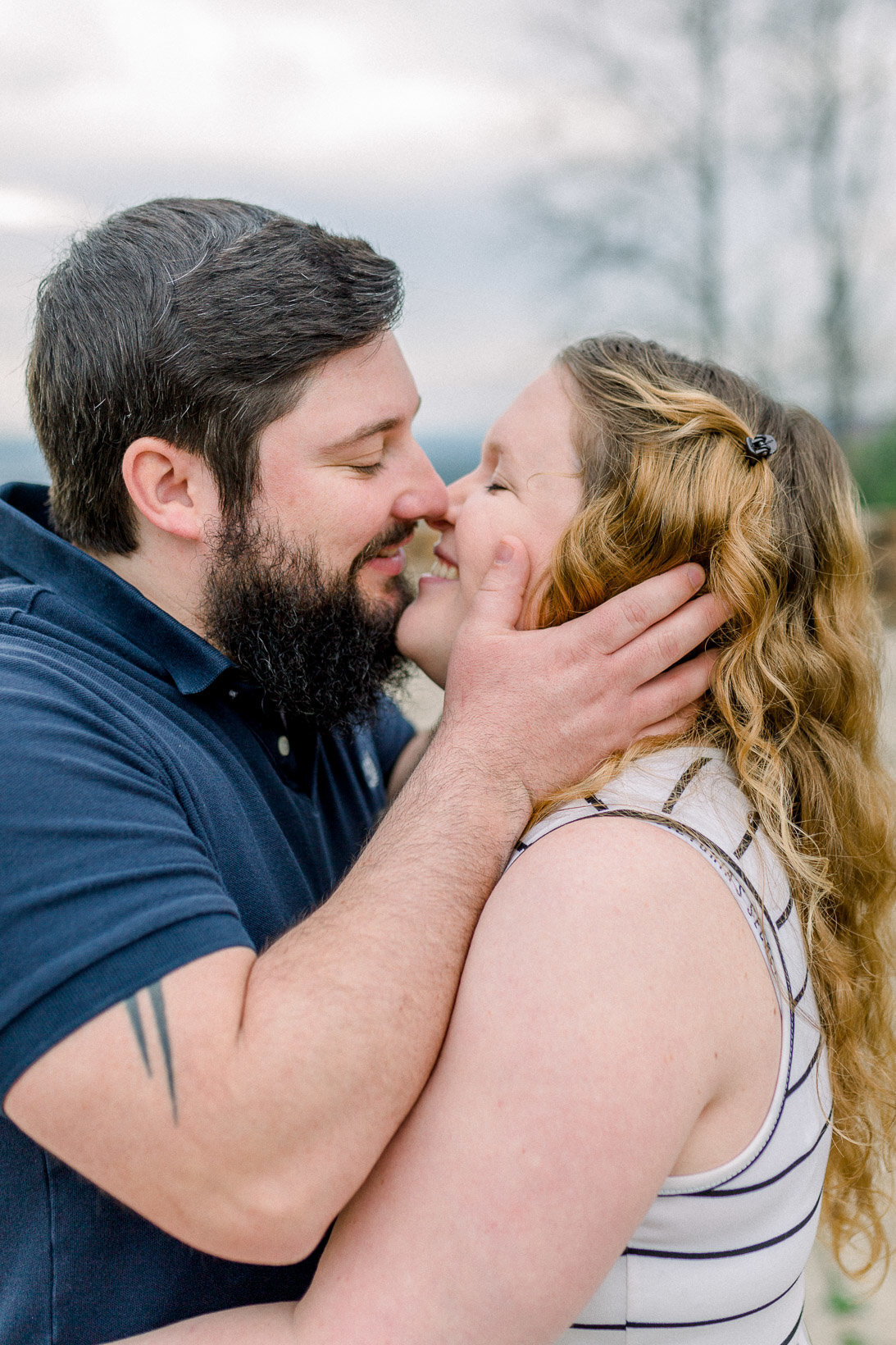 Couple kissing captured by Staci Addison Photography