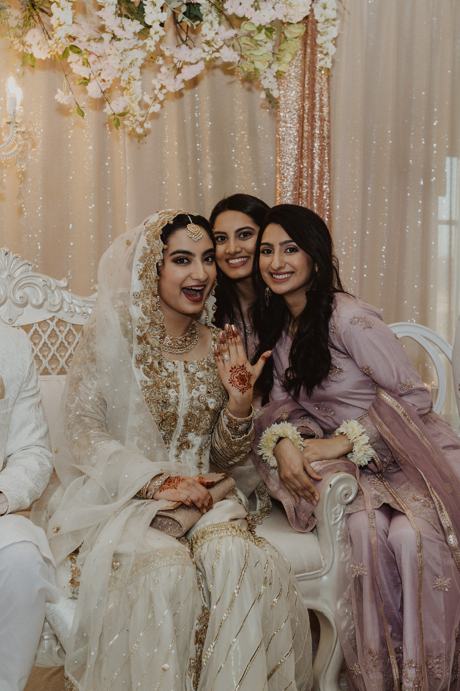 Bride Smiling with Friends