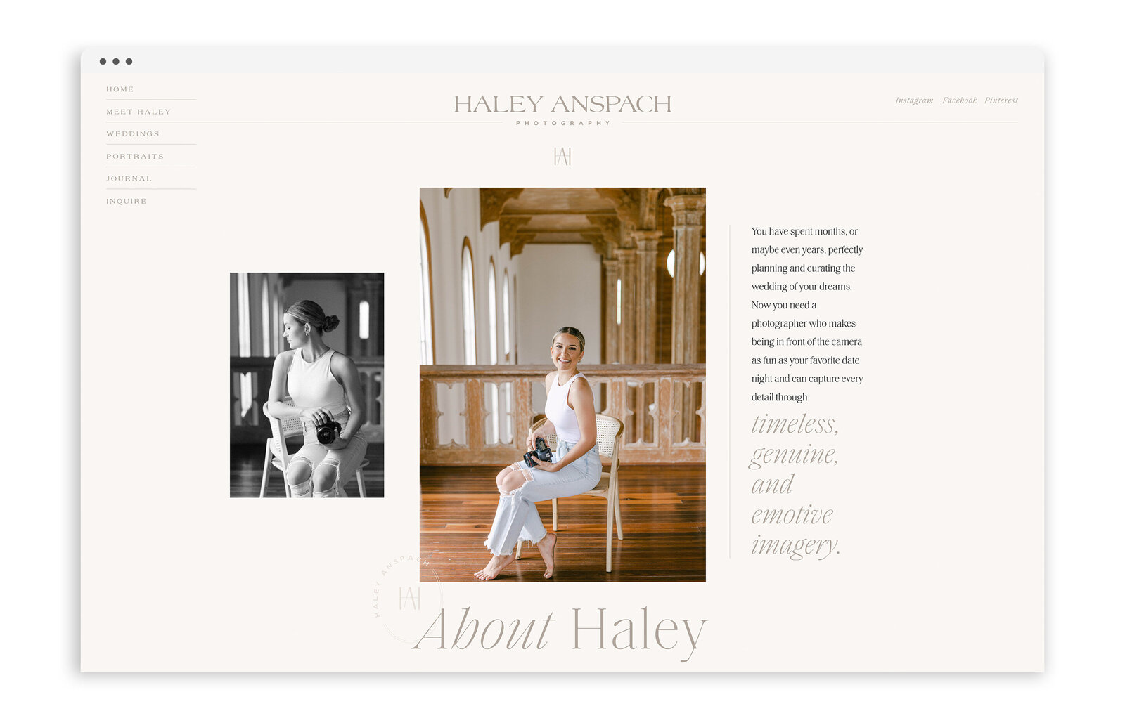 Custom Brand and Showit Web Website Design Designs Designer Designers for Fine Art Photographers - Haley Anspach Photography - 2
