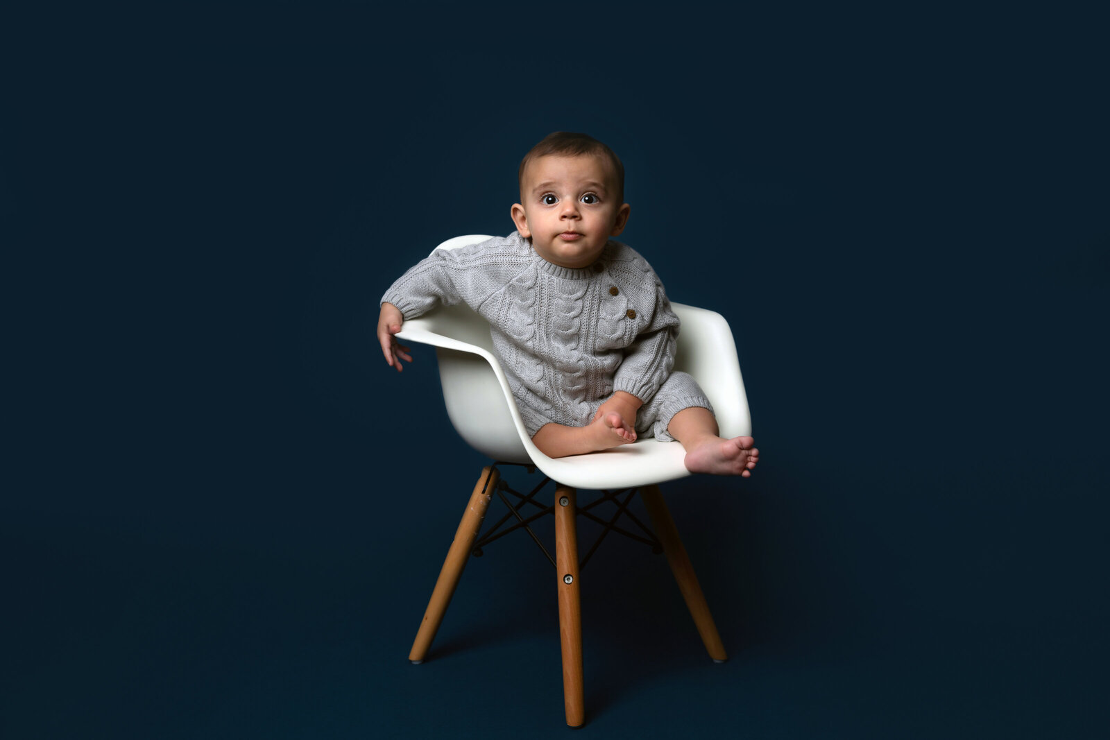 blue boy in chair fine art