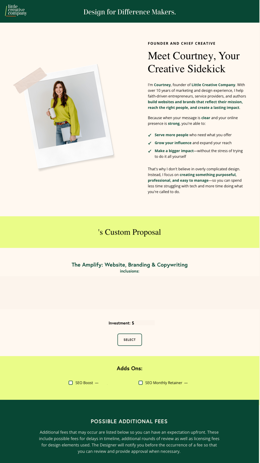 Dubsado Proposal Template - LCC