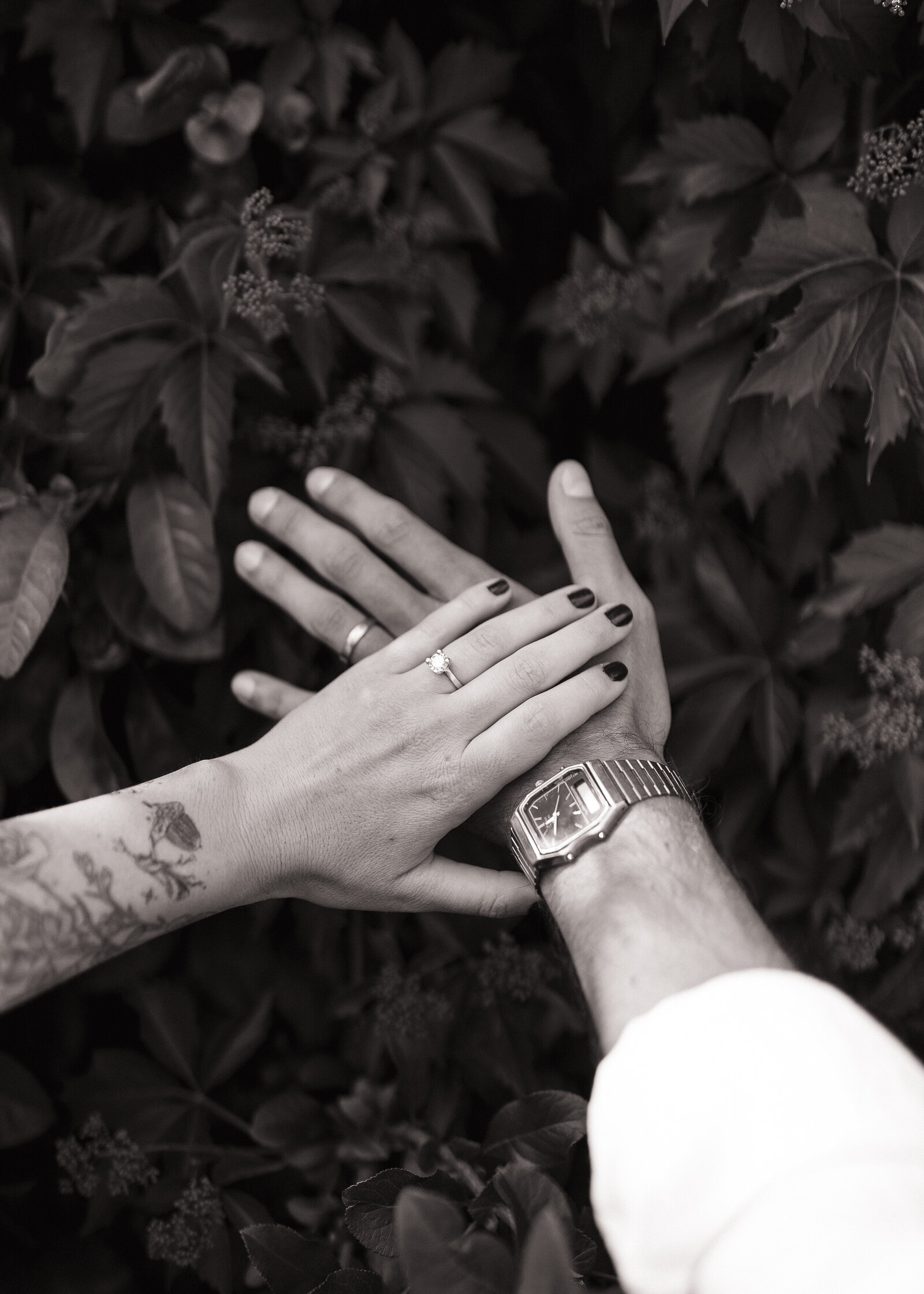 Newlyweds showing off their wedding rings after intimate Coeur d'Alene elopement