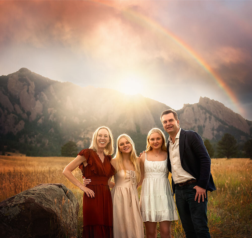 rainbow-family-picture-mountain-backdrop-raining-happy-good-luck-ncar-boulder-family-four-teenage-girls-epic-sky-dreamy-colorful