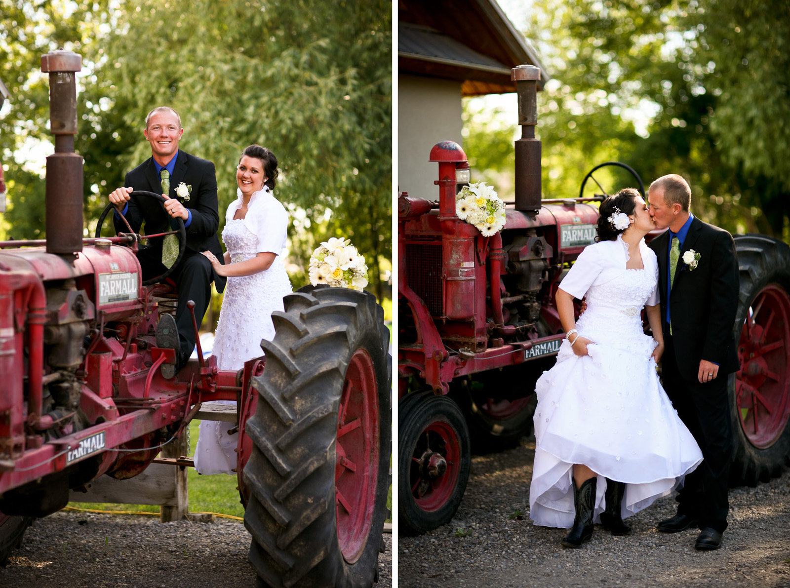 Idaho Wedding on Tractor
