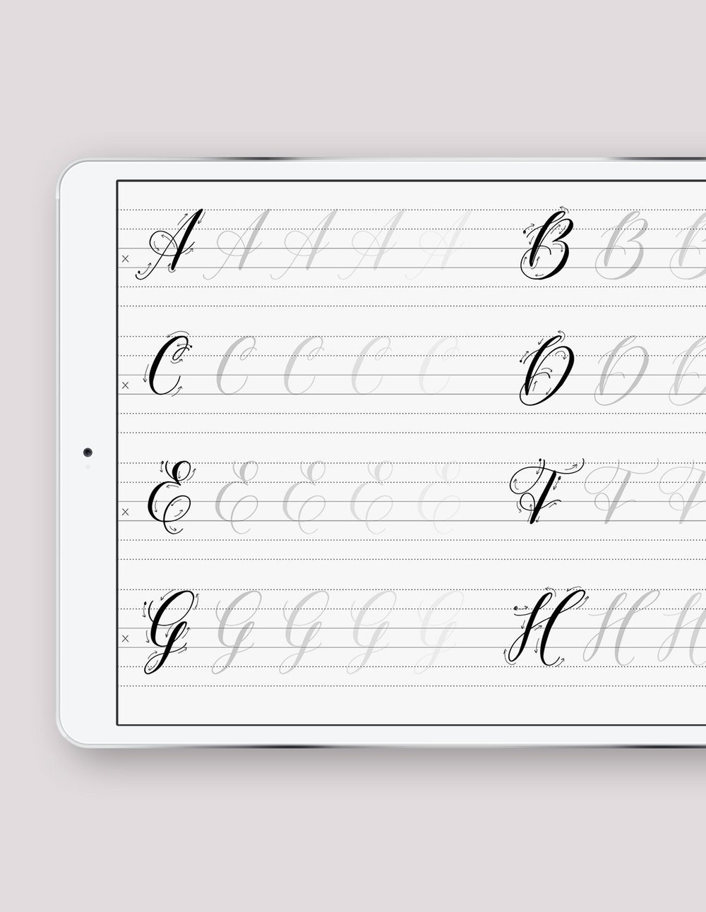 Uppercase Modern Calligraphy Practice Worksheet – Sonia Calligraphy