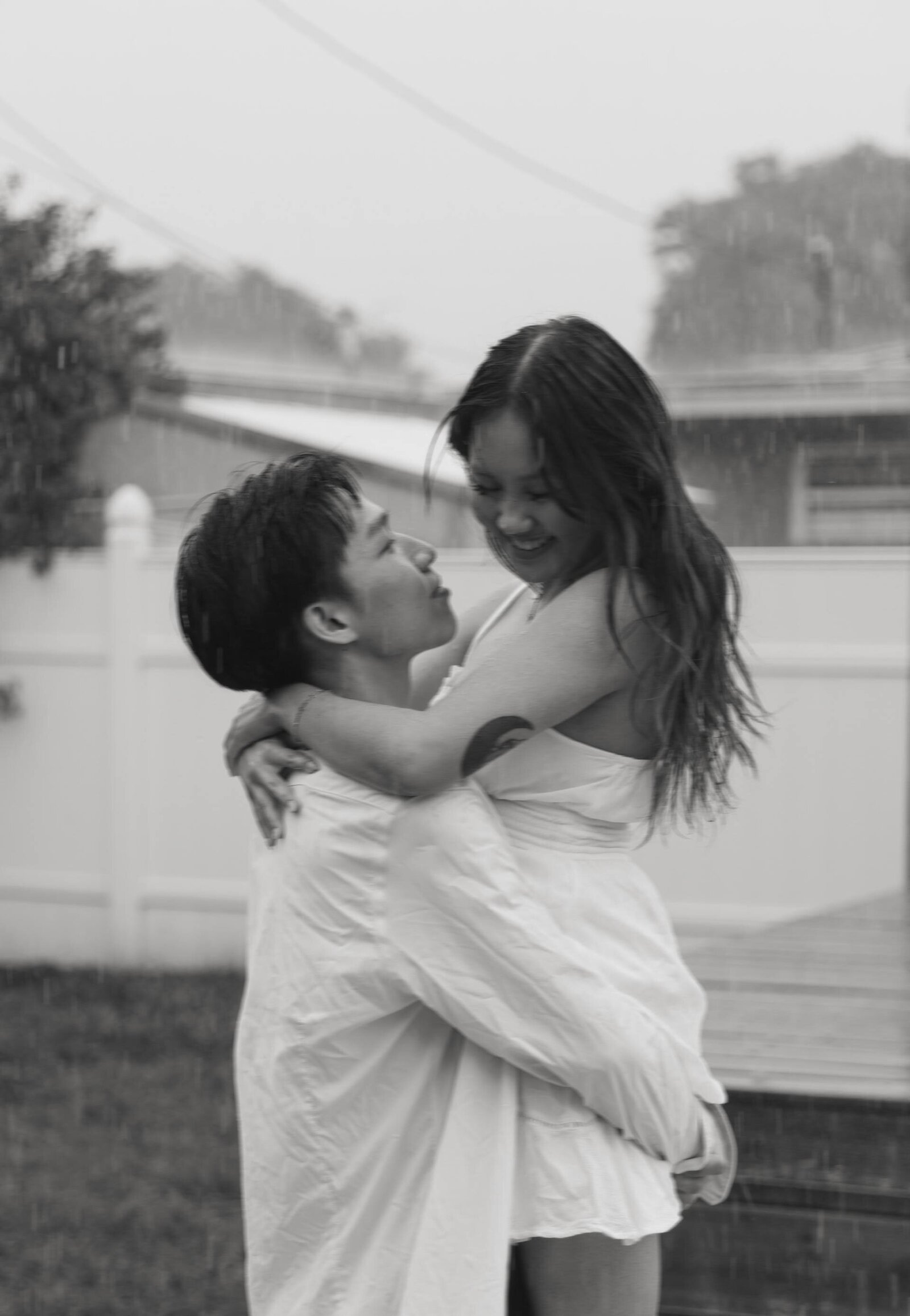 Couple in the rain