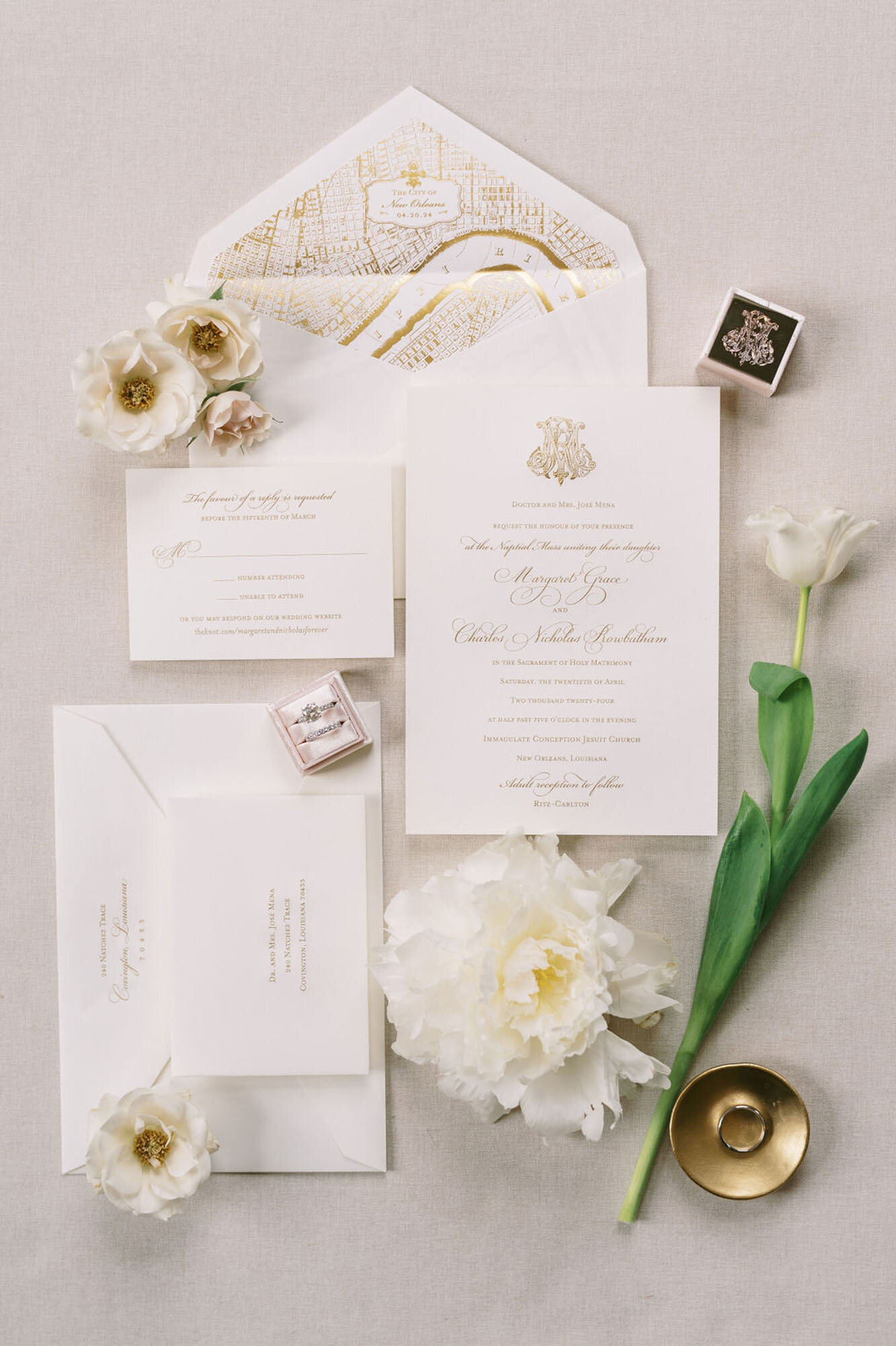 luxury invitation design for Margaret and Nick's wedding
