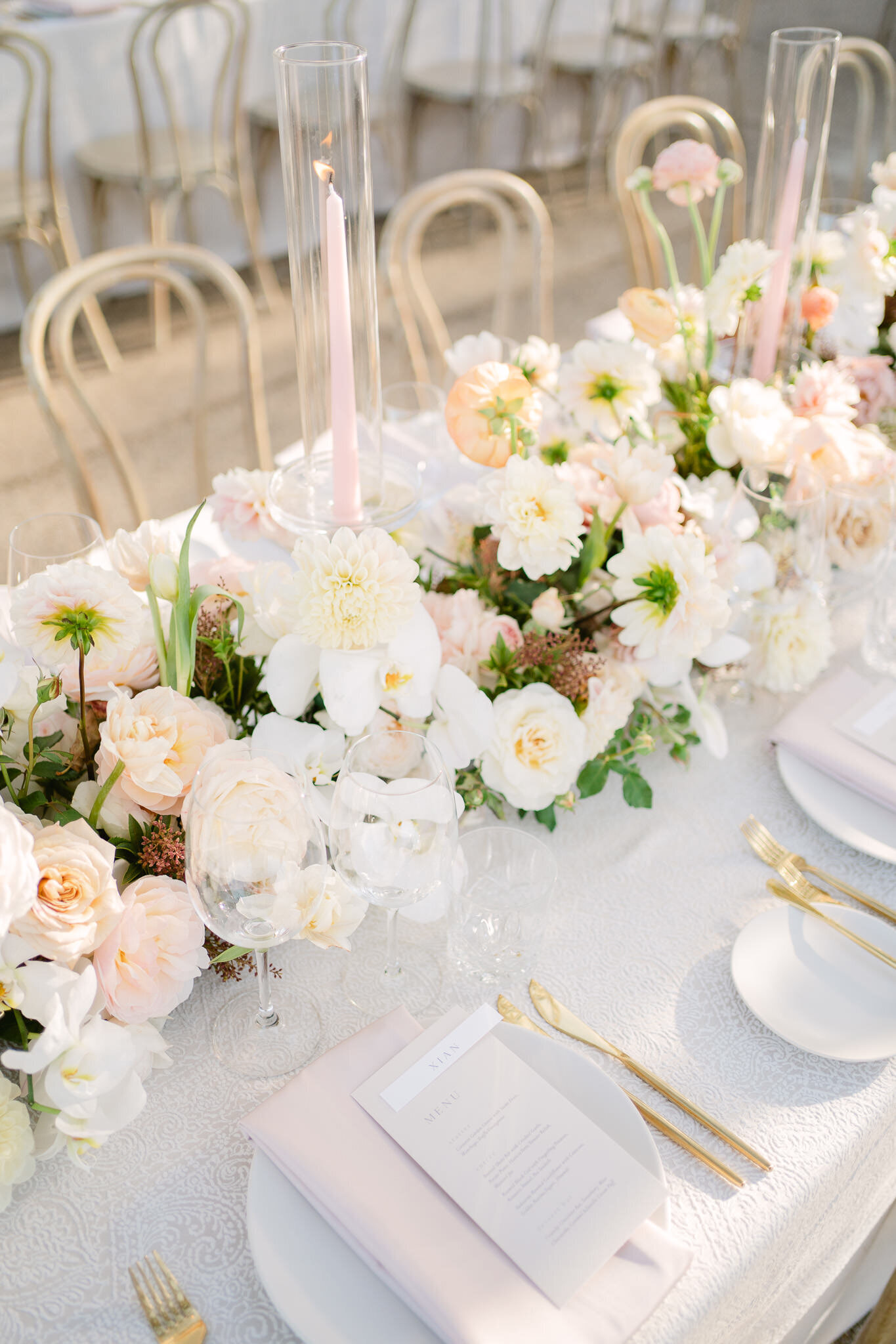 beautiful luxury wedding table setup