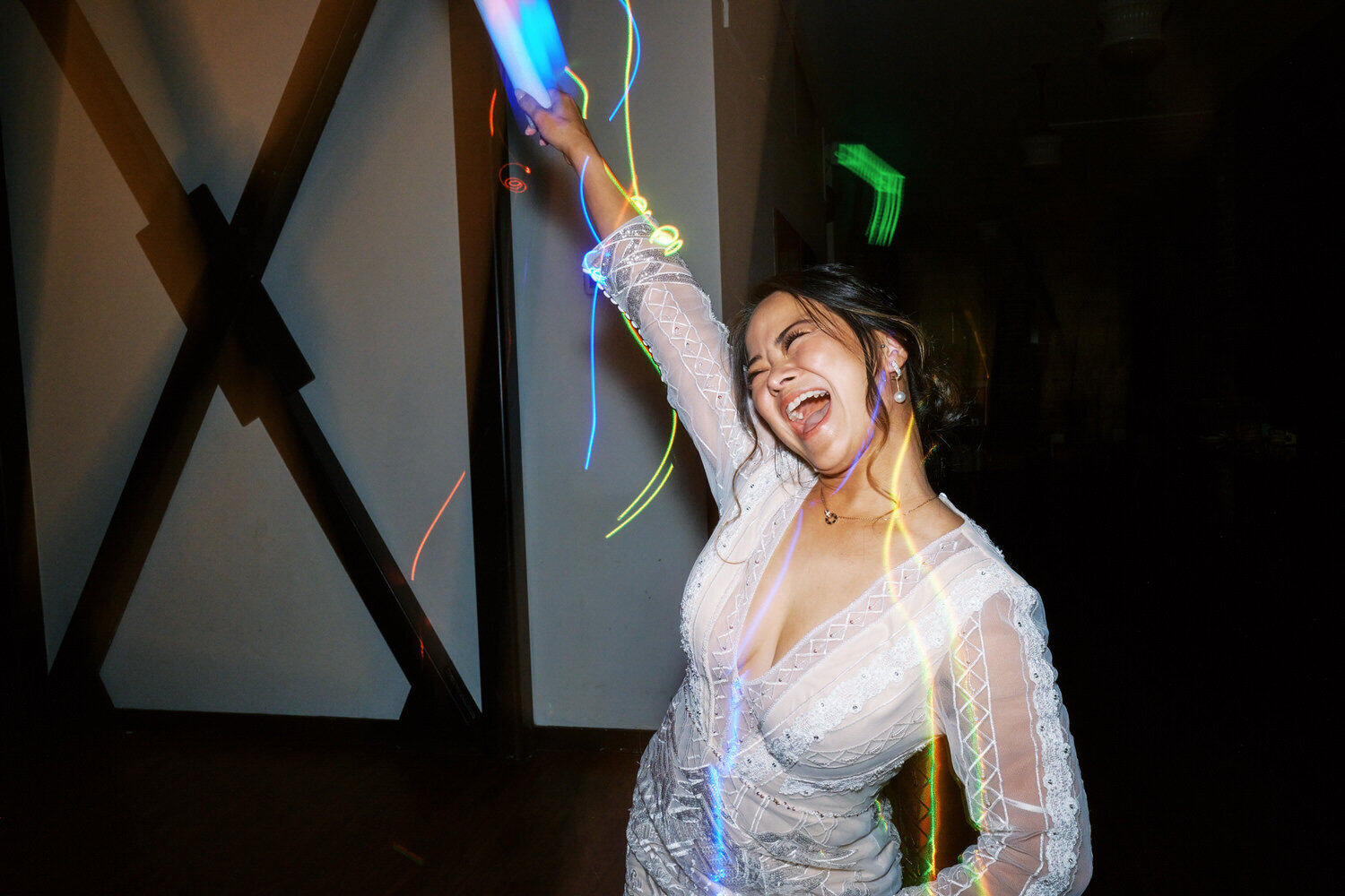 Bride dances at Cathedral, Ballard.