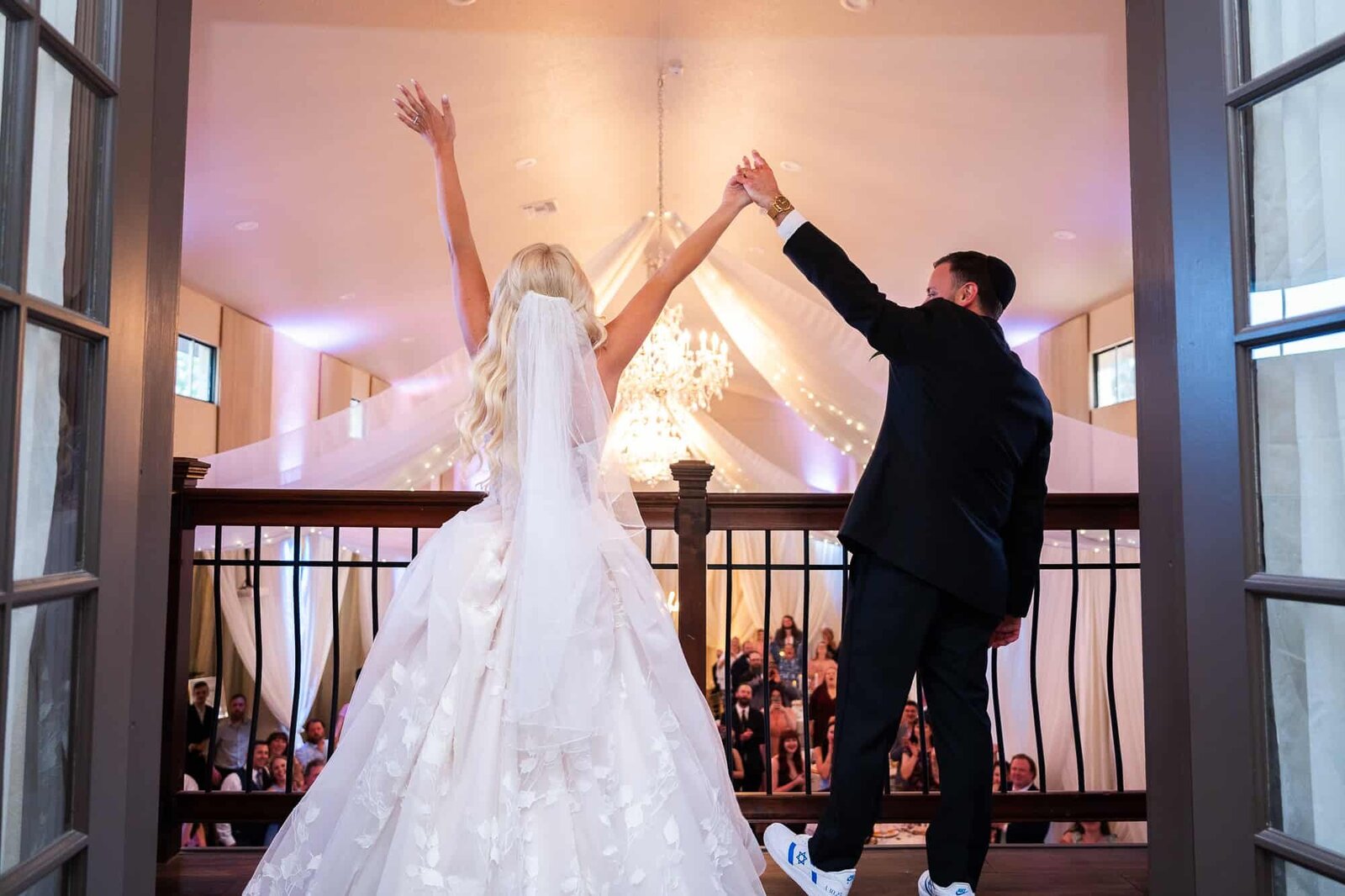 Couple's Grand entrance at Bakers Ranch Wedding Reception - Florida Wedding Photographer