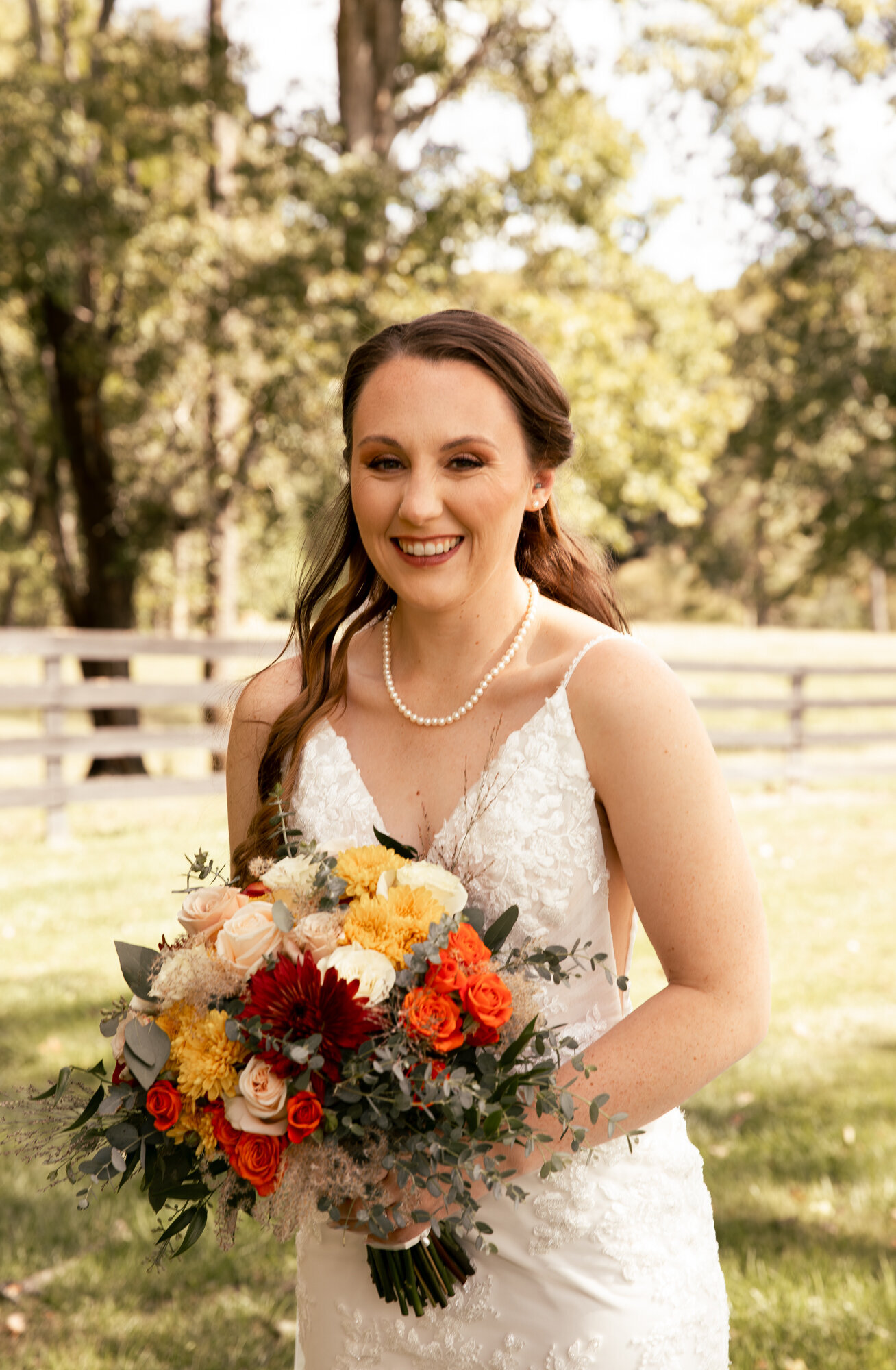 bridal portrait with floral