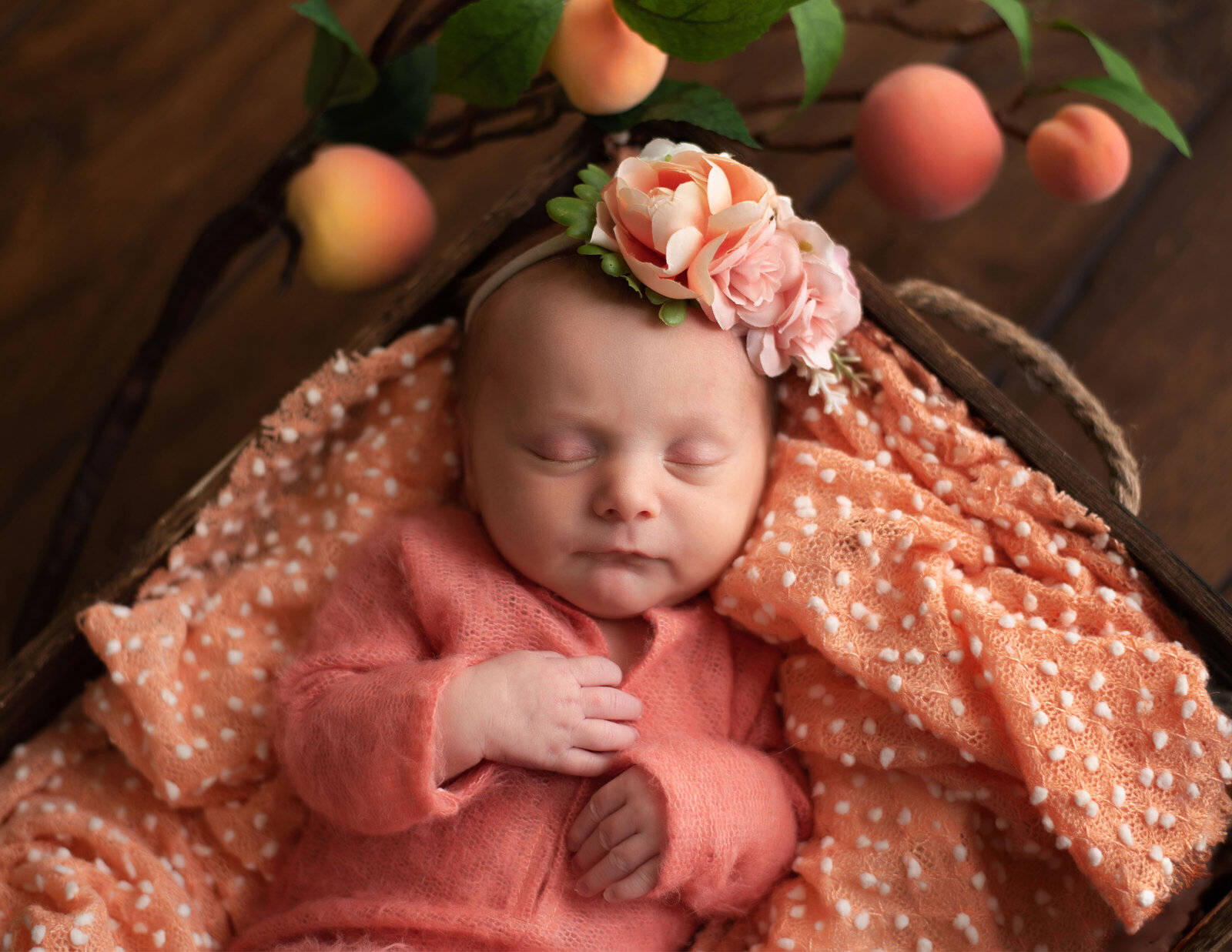 cute peaches baby photo in utah county