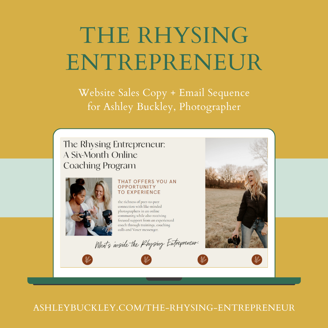 Ashley Buckley The Rhysing Entrepreneur Website Portfolio by What Sara Said