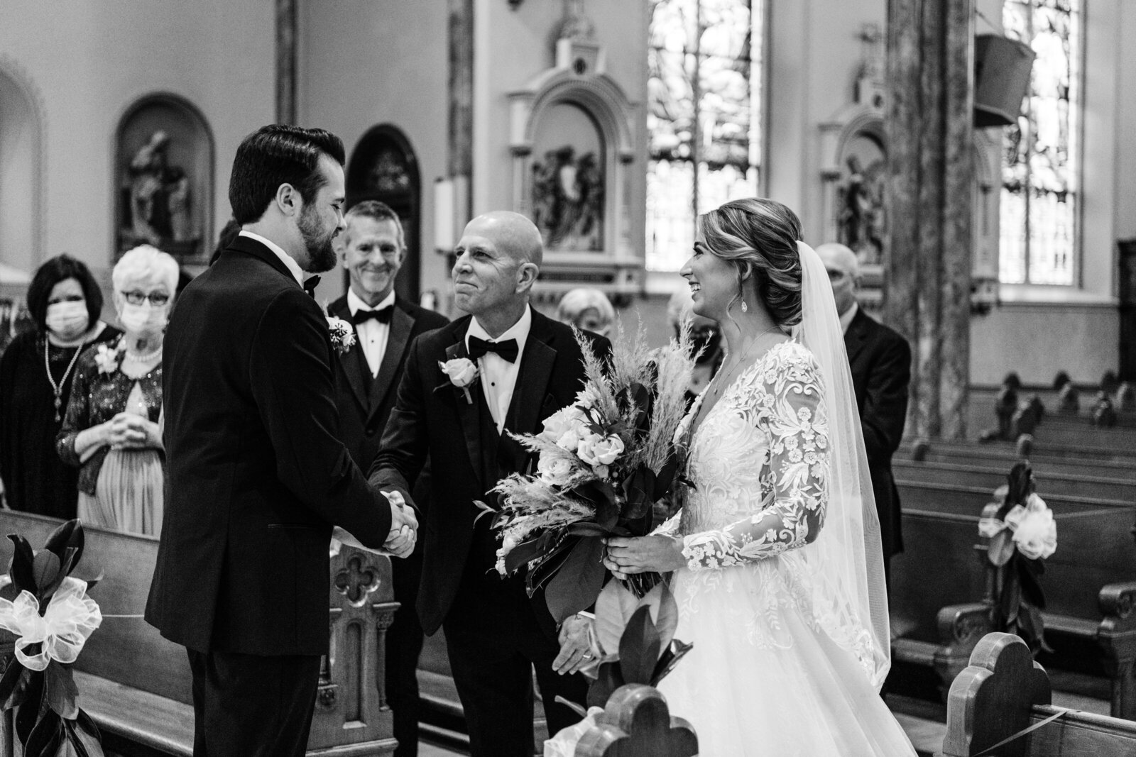 bride and groom during wedding ceremony