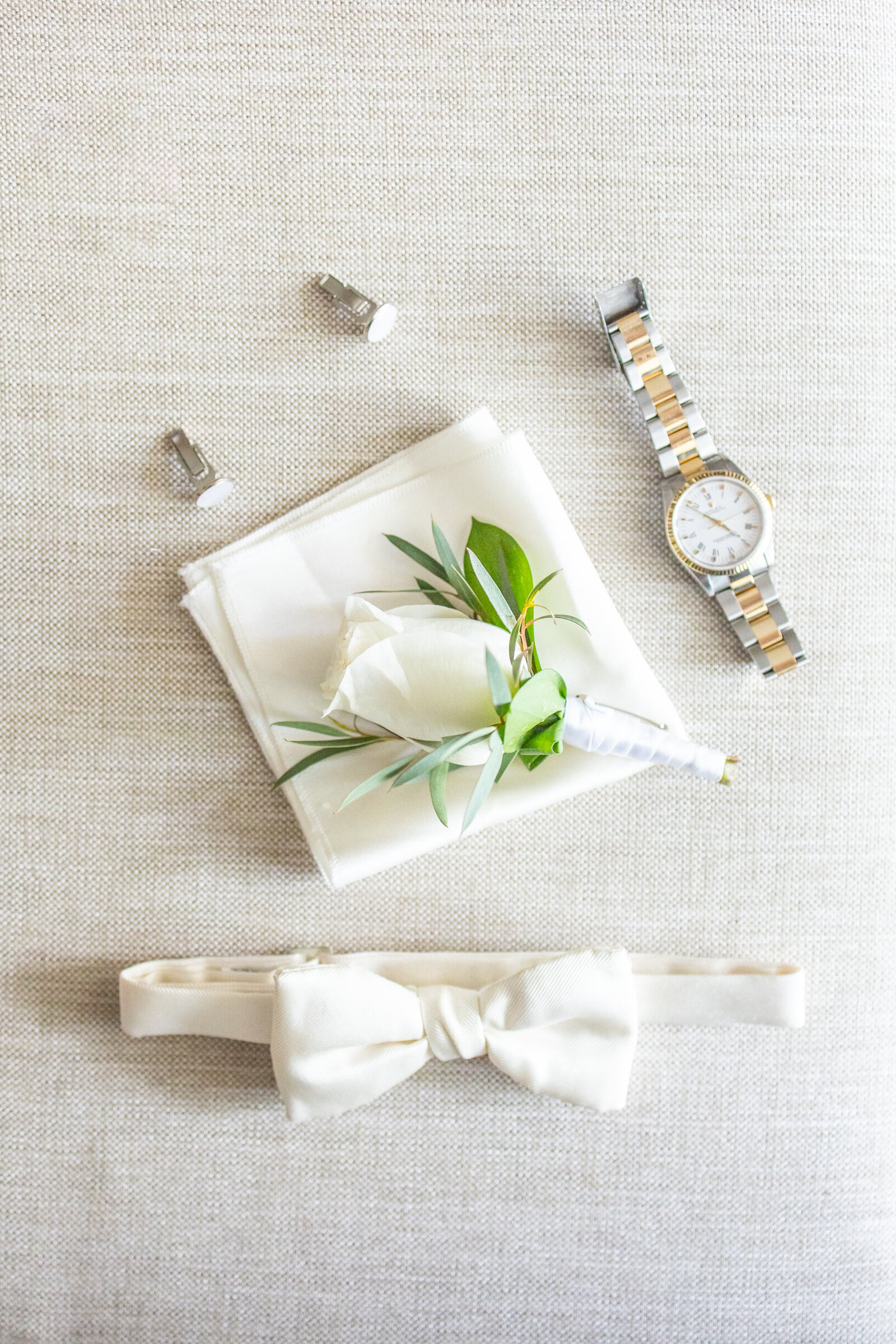 outdoor beach wedding groom's details