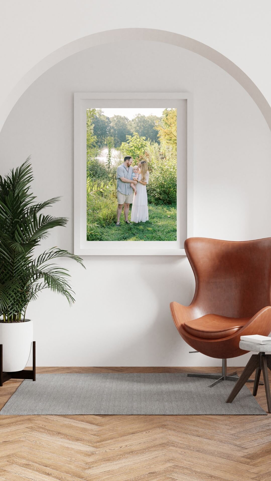 Beige Minimalist Wall Frame Mockup Instagram Story