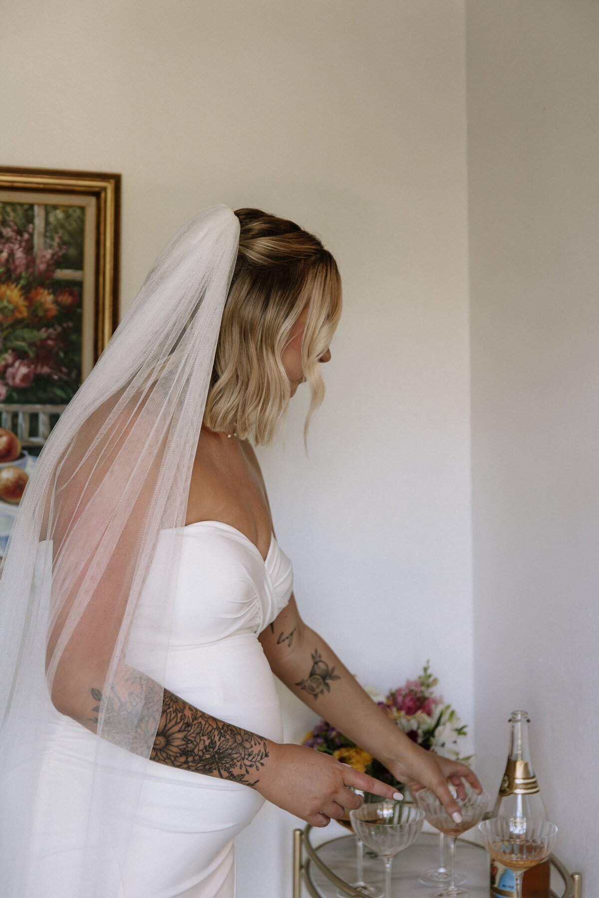Bride getting ready for wedding taken by destination wedding photographer Erica Rochelle
