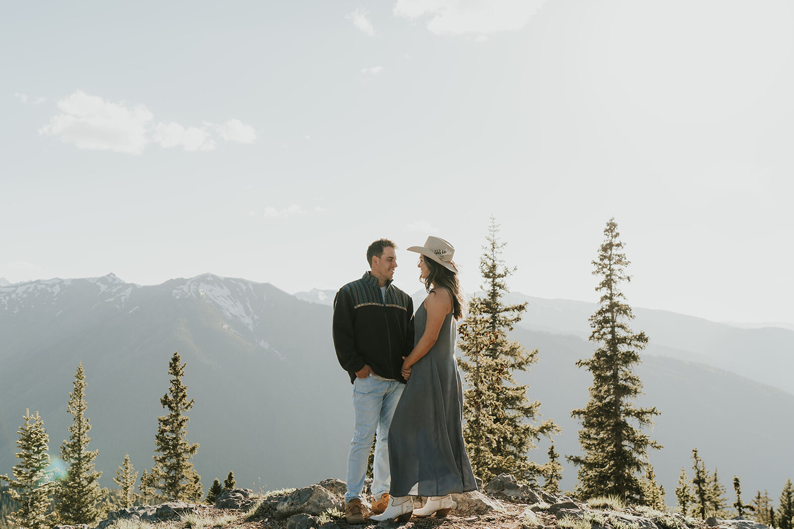 Summer wedding proposal photos mountain in Aspen, Colorado