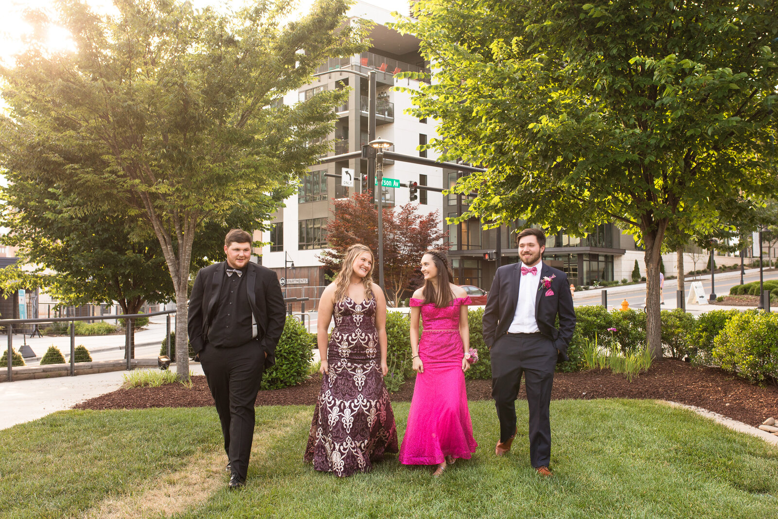 two prom couples downtown winston salem nc
