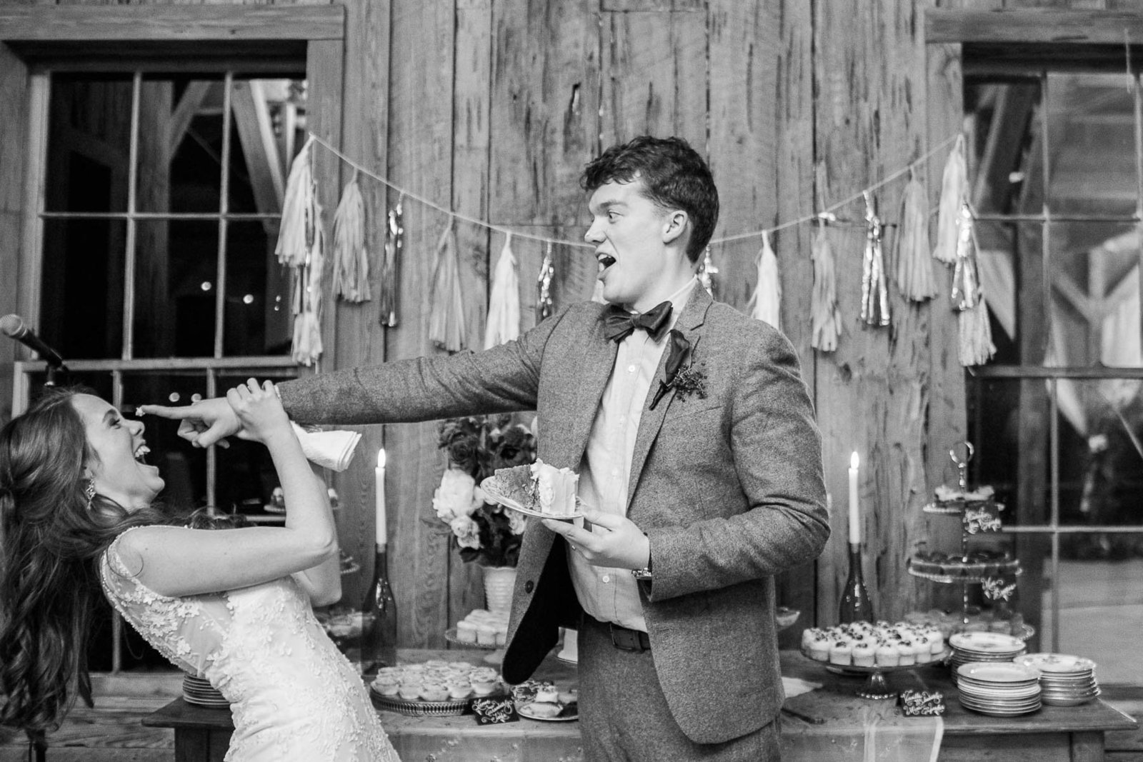 Bride and groom cut the cake, Boone Hall Plantation, Charleston, South Carolina