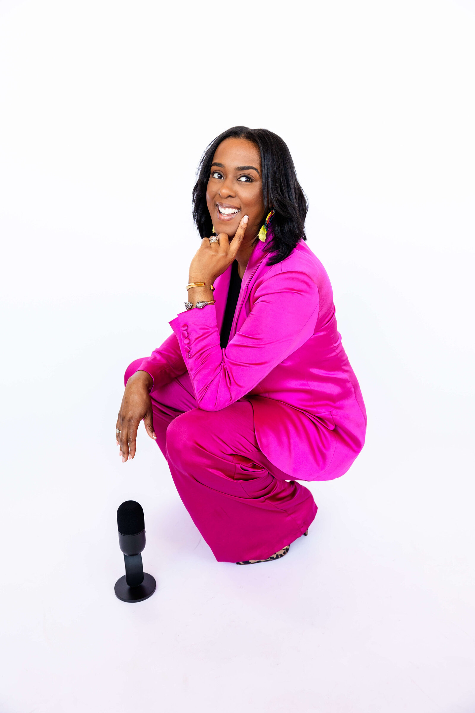 African American woman in Hot Pink  Suit