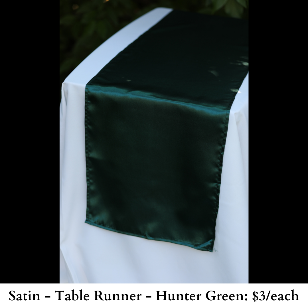 Satin-Table Runner-Hunter Green-178