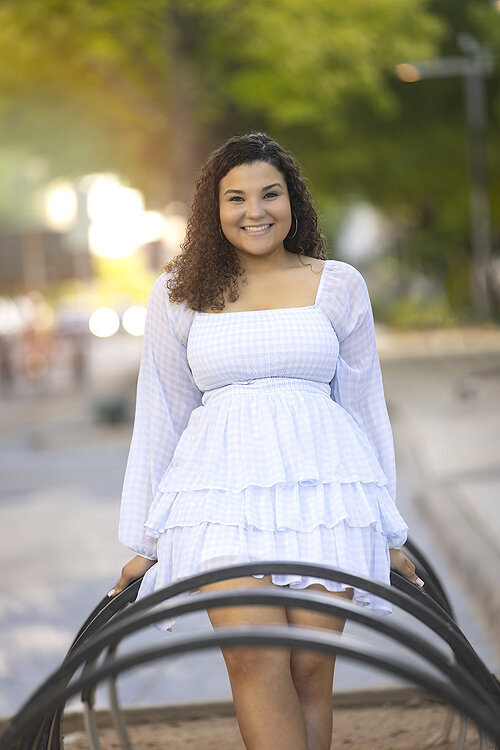 Senior girl at Klyde Warren Park