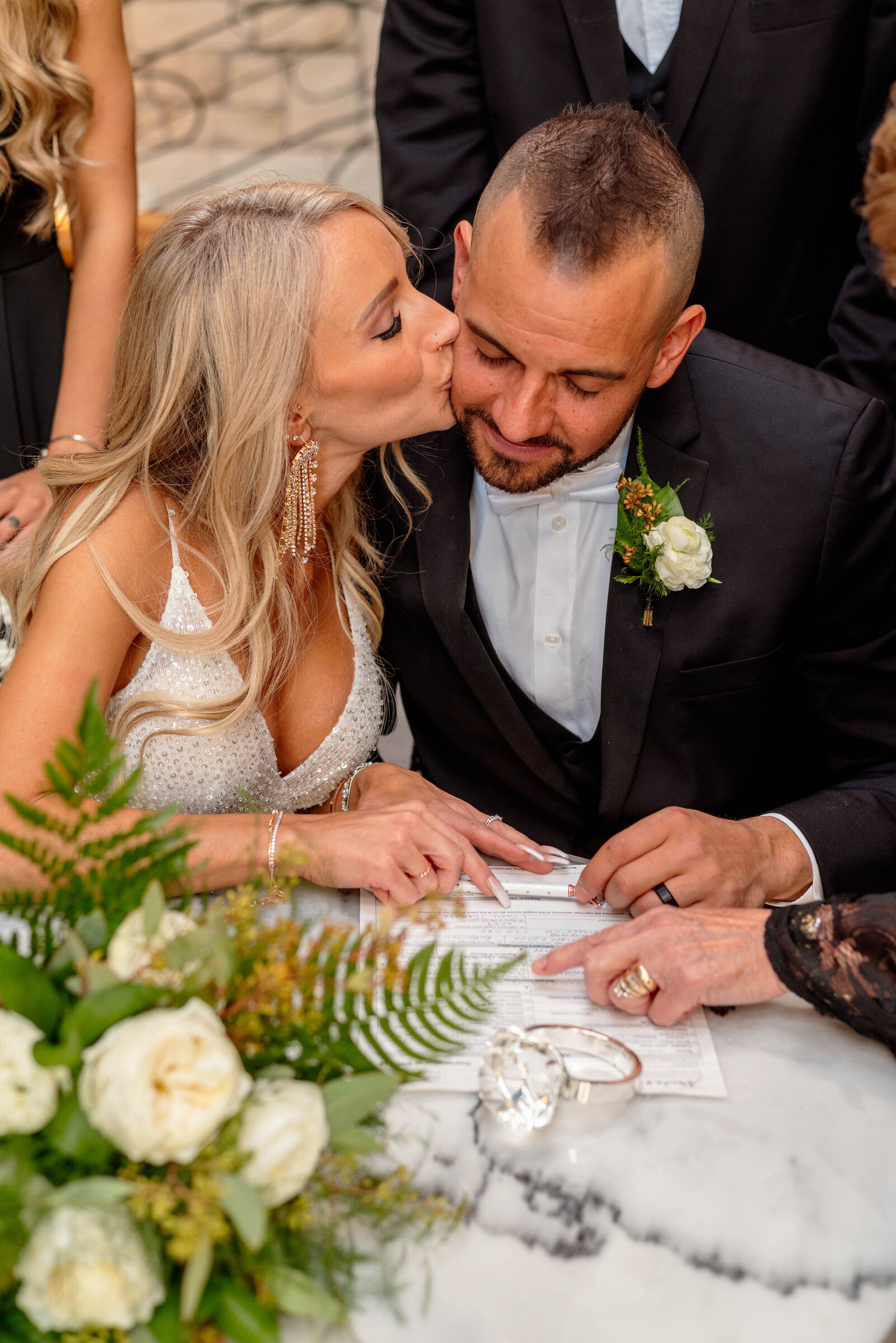 signing wedding certificate