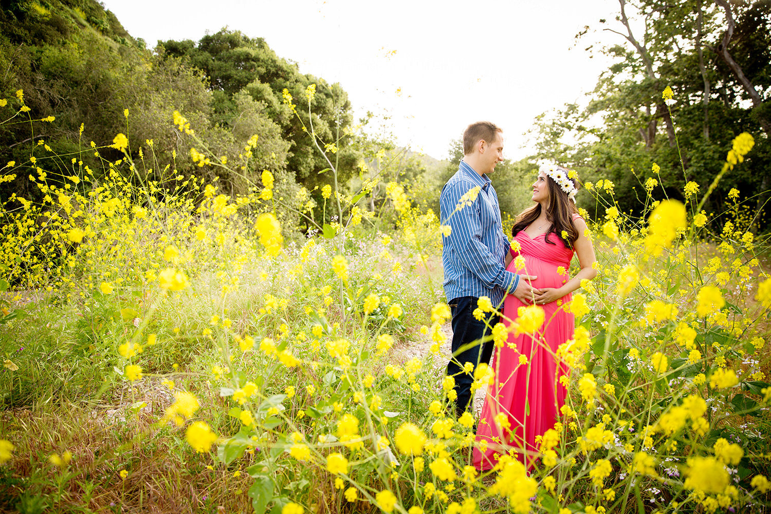 Maternity Session in a flower field in San Diego.