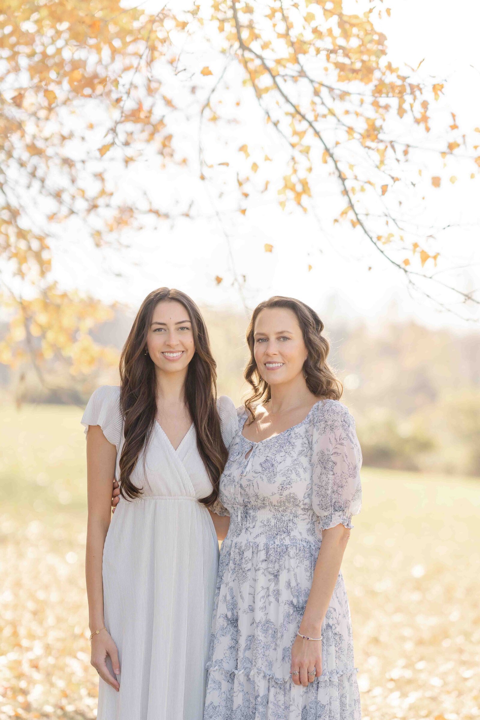 mom and daughter during fall mini session in Prince William County, VA