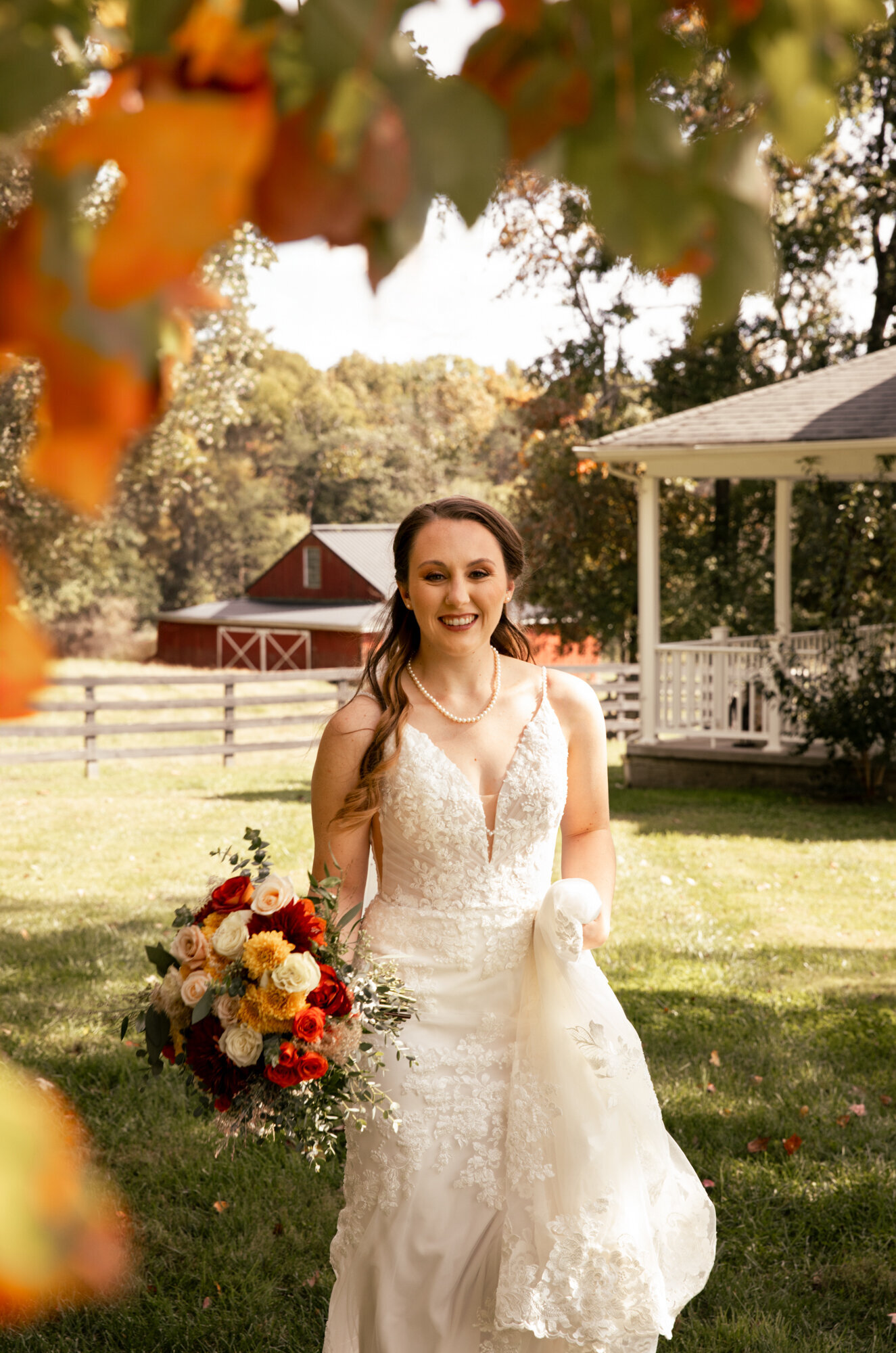 bridal portrait with floral