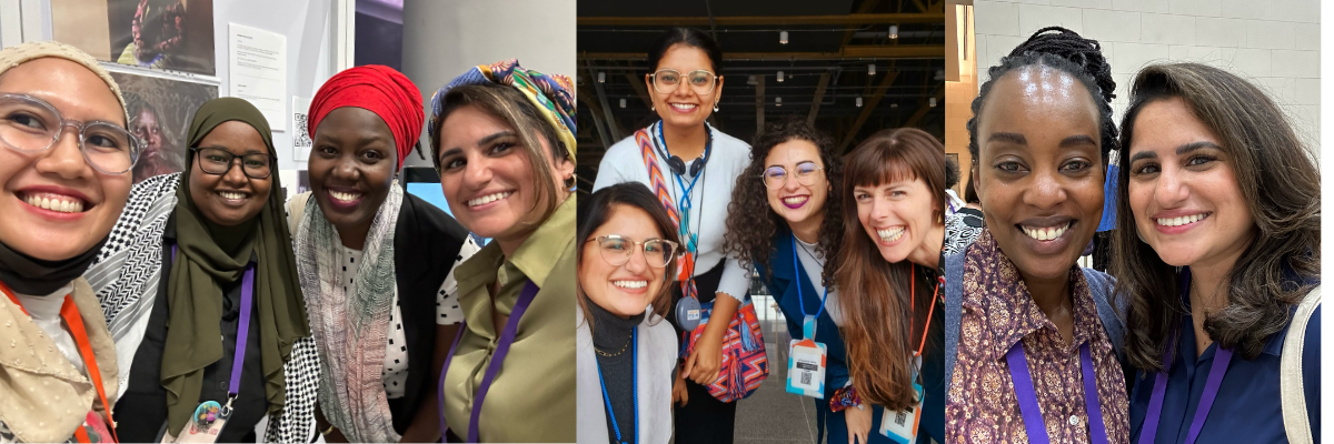 Maya with diverse friends, colleagues,and SPA alumni at feminist and shifting power conferences 