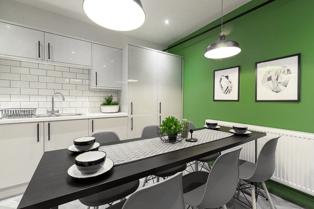 real estate property photography liverpool green kitchen hmo