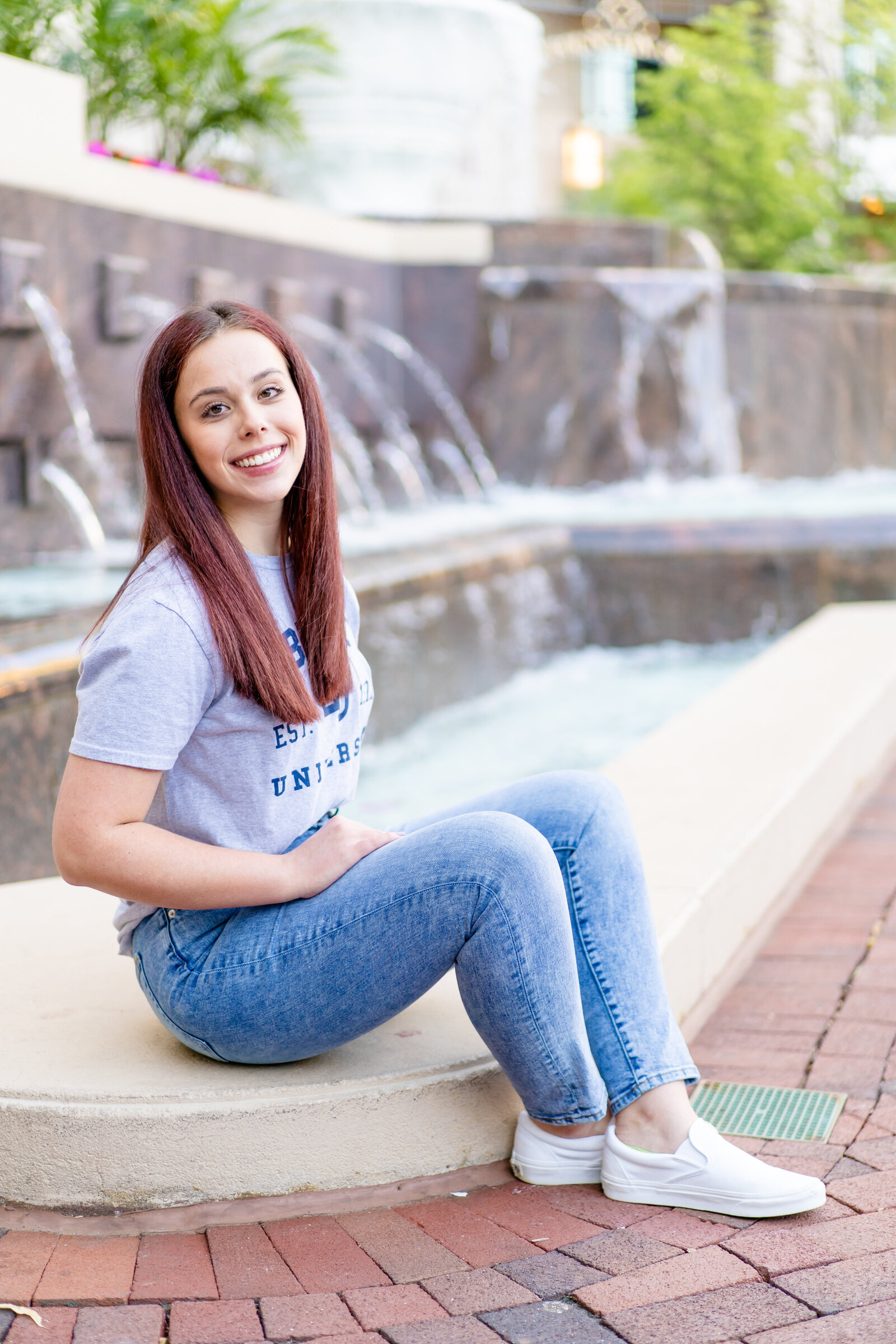 Light and vibrant Spring Reston Town Center Senior Session | Megan Hollada Photography | Northern Virginia Senior Photographer