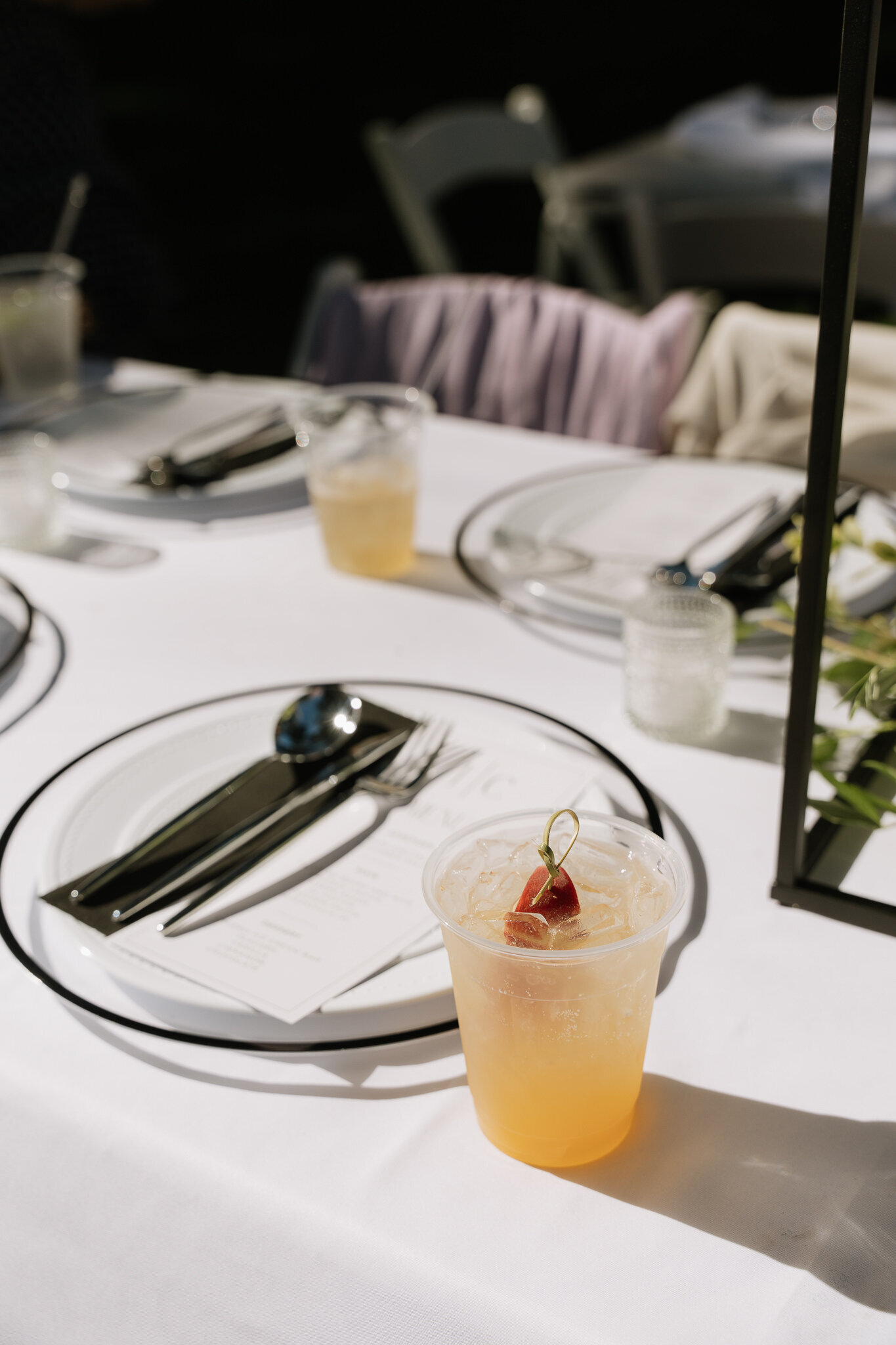 Wedding reception table details taken by Northern California wedding photographers