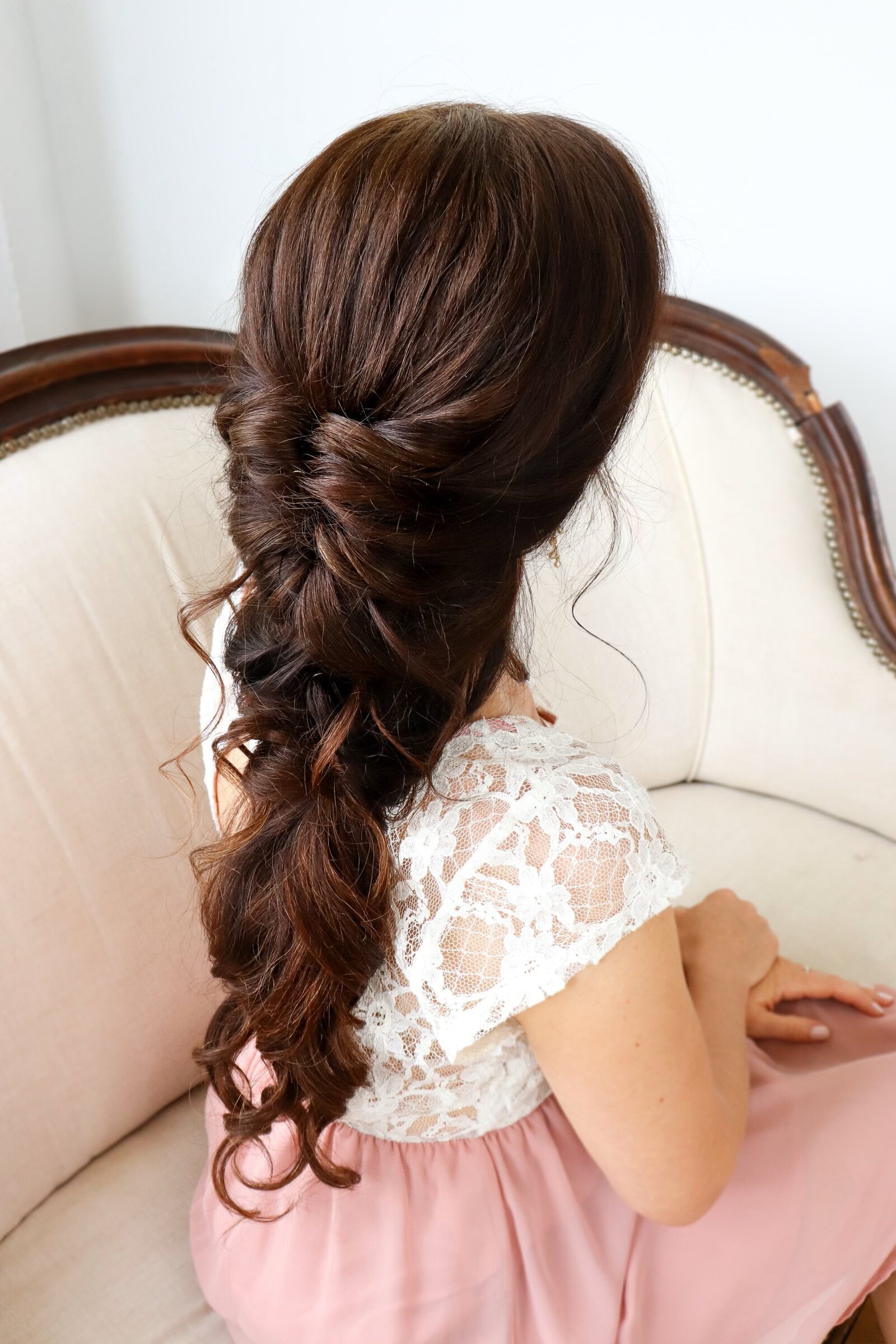 Bridal inspiration photo for long hair, bridal hair stylist Kansas City