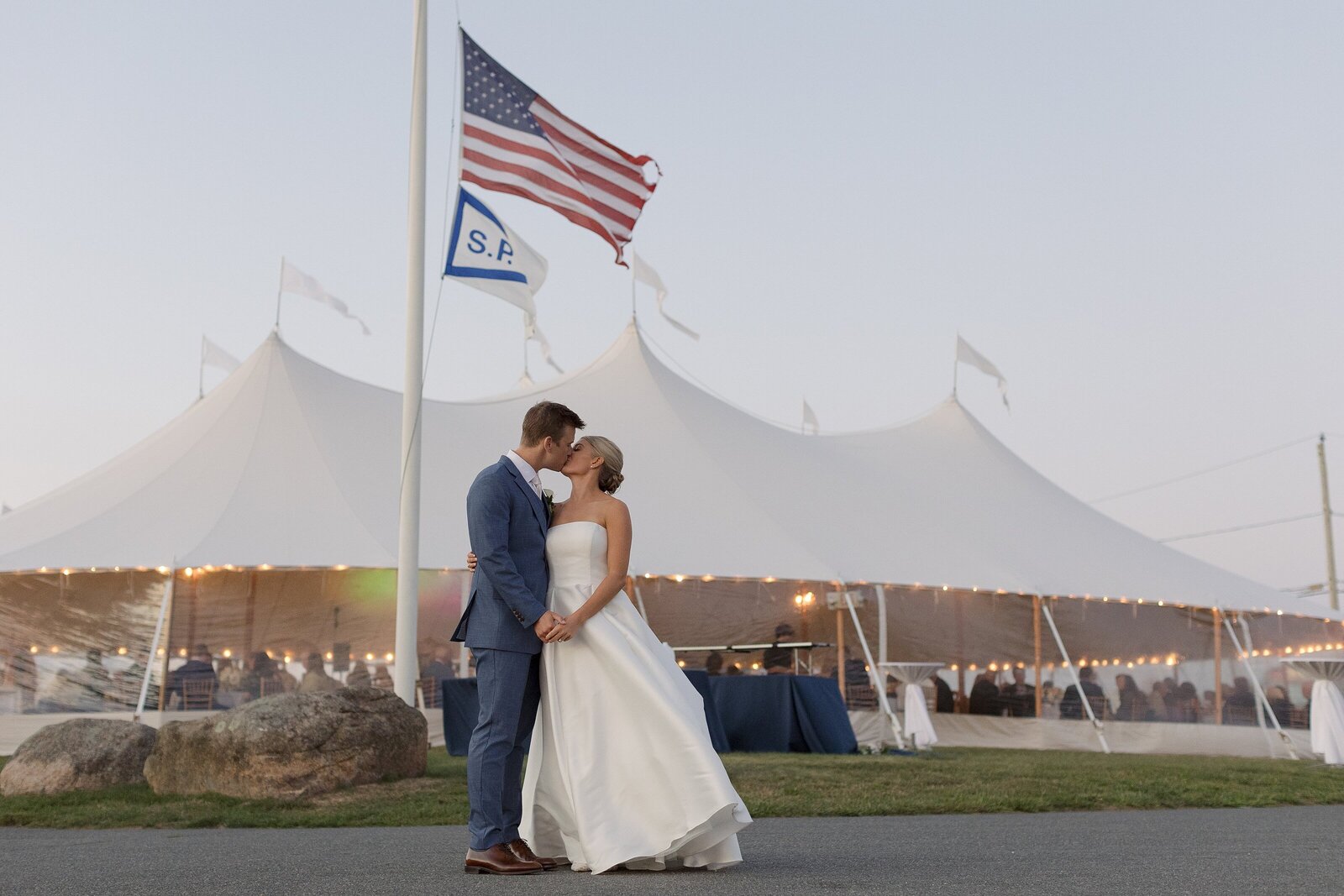 Tented South Dartmouth wedding at Salters Point. Deborah Zoe Photography.