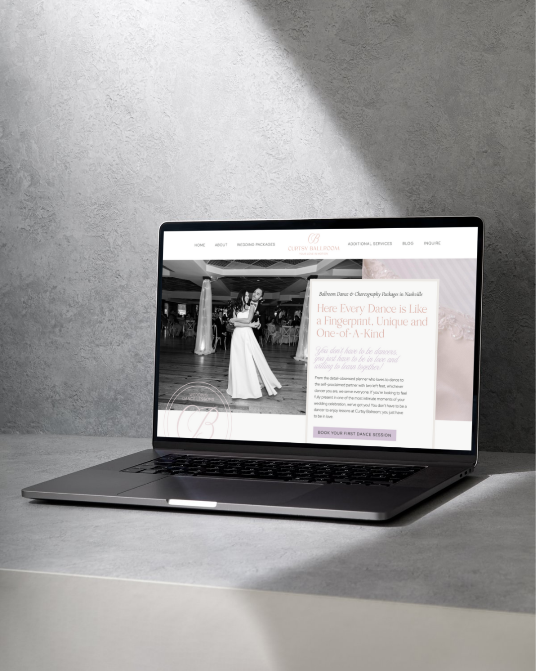 Logo design of Curtsy Ballroom, a Wedding Dance Choreographer in Nashville