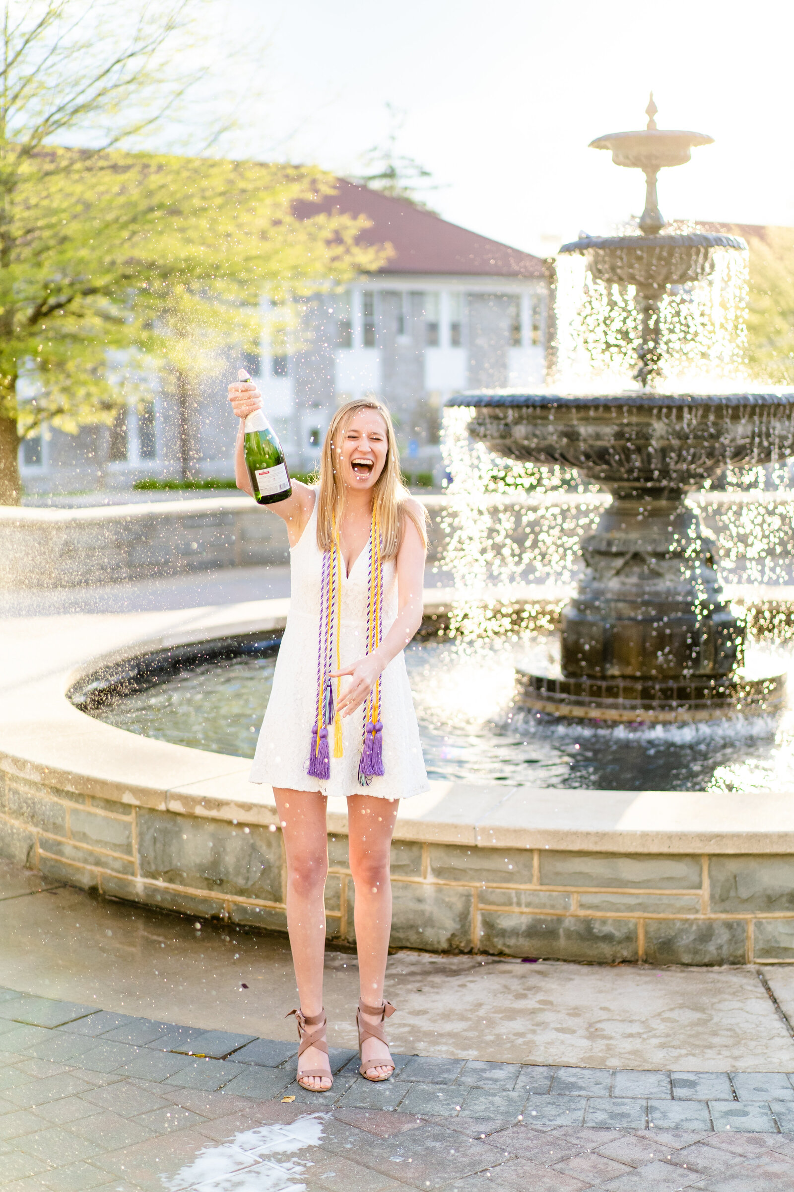 Light and Airy Grad Session at JMU by Megan Hollada Photography - Northern Virginia Senior Photographer