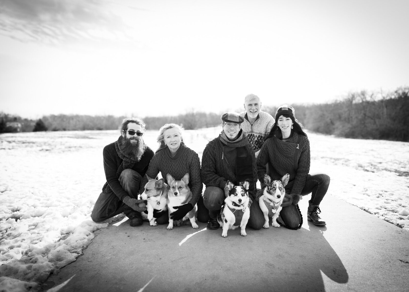 kansas city winter family photography b:w