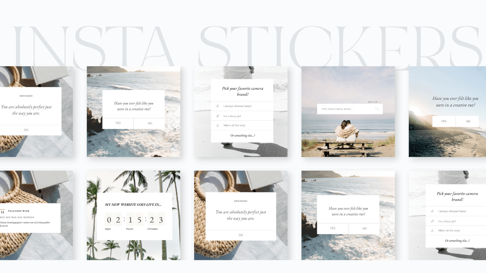 Santo Beach social media templates insta stickers