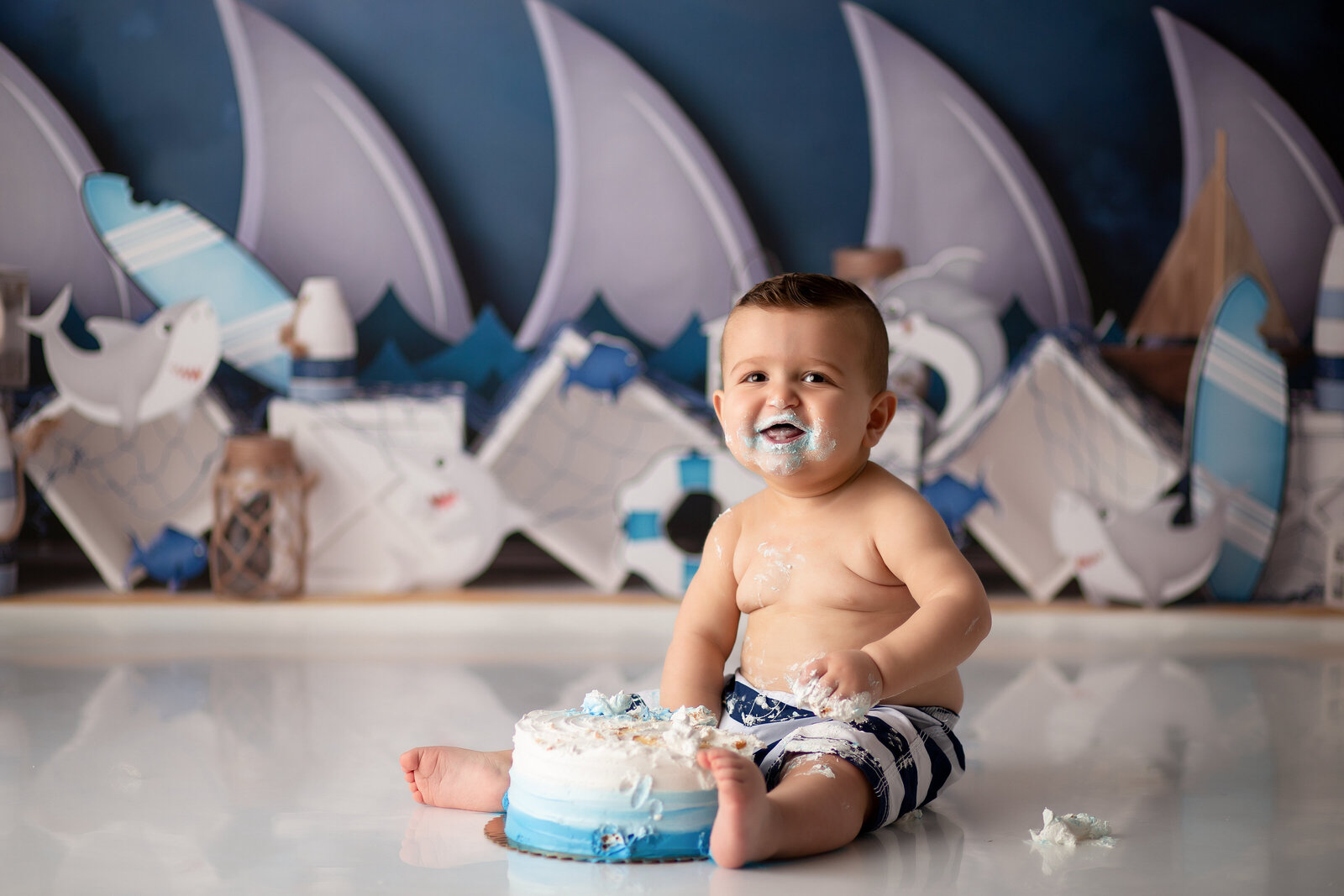 baby boy in cake smash Santa Clarita