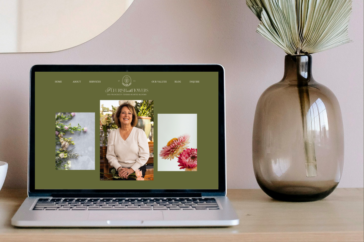 Fleurish with flowers website mockup